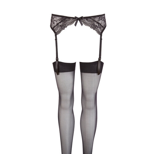 Lace suspender belt black