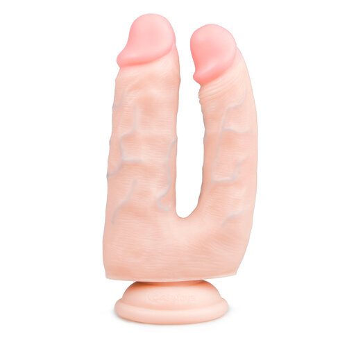 Double Gode Réaliste avec Ventouse - 18 cm