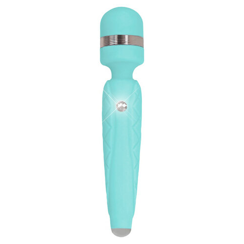 PILLOW TALK Stimulateur massant Cheeky Wand Wibe With Crystal Bleu foncé