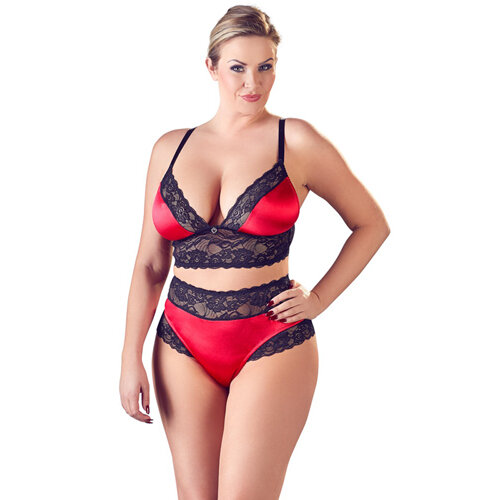 Ensemble soutien-gorge en satin avec dentelle