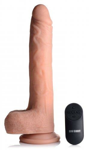 Vibrating & Thrusting XL Dildo with Suction Cup and Balls