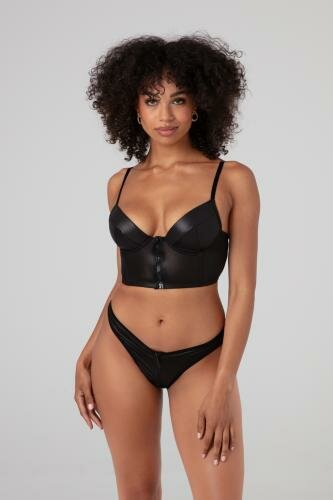 Zipper Bustier & Thong Xenna