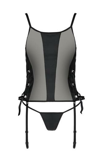 Corset Malwia avec porte-jarretelles - Noir