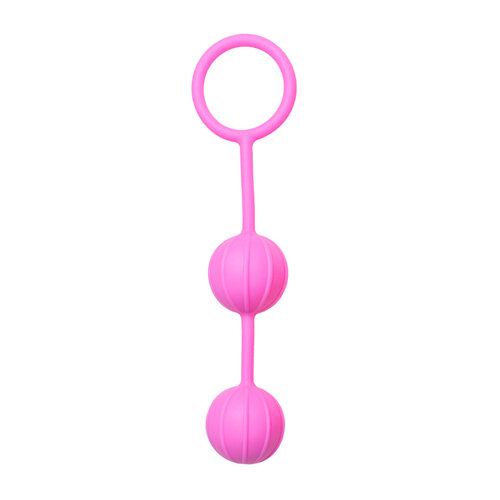 Easytoys Vertical Ribbed Geisha Balls - Pink