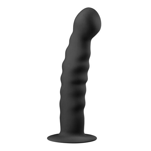 Gode en silicone avec ventouse - Noir