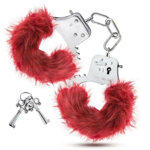 Temptasia - Plush Fur Cuffs - Burgundy