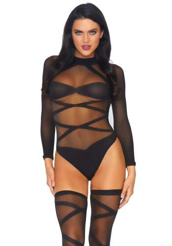 Truth Or Dare Body & Thigh Highs Set - Black