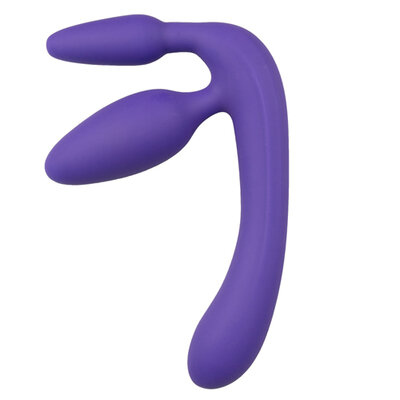 Dreifacher Umschnalldildo in Violett