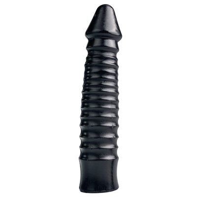 Dildo large avec tige veinée - Noir