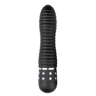 EasyToys Mini-Vibrator geriffelt in Schwarz