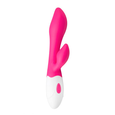 Vibromasseur Point G Rabbit en rose - Rose/Blanc