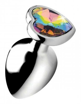 Rainbow Heart Butt Plug - Large