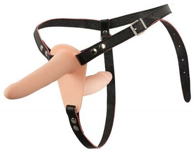 Strap-on avec double gode vibrant