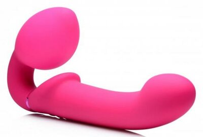 G-Pulse Vibrating Strapless Dildo With Remote Control - Pink