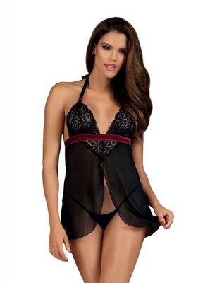 Rossita Babydoll mit sexy Tanga - Schwarz