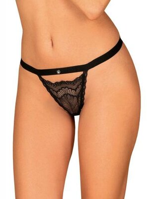 Isabellia Sexy Lace Thong - Black