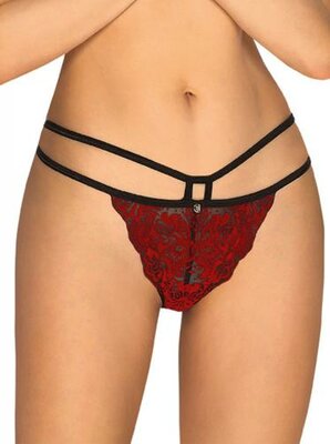 Sugestina Sexy Kanten Slip - Zwart/Rood