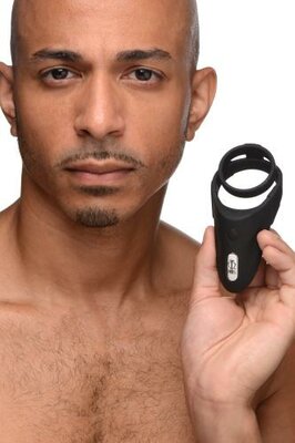 Vibrierender Taint Stim Cock Ring - Schwarz