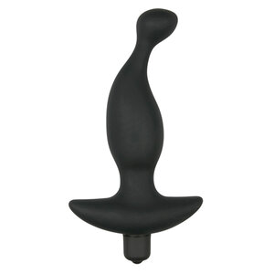 Vibromasseur prostatique noir en silicone