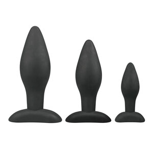 Set Plug anal noir en silicone