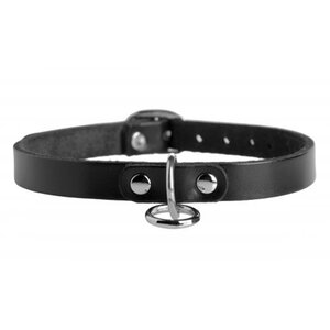 Unisex Leather Choker with O-Ring