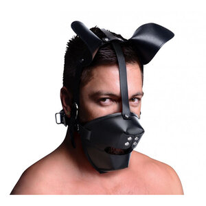 Masque Puppy Play avec Ballgag - noir