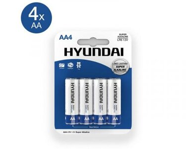 Super Alkaline AA Batteries - 4 pcs