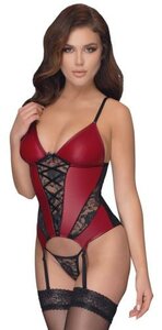 Corset avec bretelles - Rouge et noir