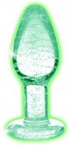 Glow-In-The-Dark Glass Anal Plug - Medium