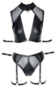 Bra Set Bondage with Straps - Black