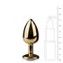 Goudkleurige metalen buttplug met transparante steen_