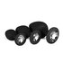 Silicone Buttplug Set with Diamond - Black_