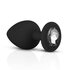 Silicone Buttplug Set with Diamond - Black_