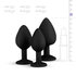 Silicone Buttplug Set with Diamond - Black_