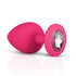 Analplug aus Silikon mit Diamant - pink_