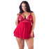 Babydoll mit geschlitzten Spitzen-Cups_