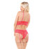 3-Piece Lace Garter Set - Hot Pink_