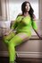 Catsuit à jarretelles Stargazing Cold Shoulder - Vert fluo_