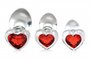 Red Heart Gem Anaalplug Set Van Glas_