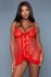 Emma Polka Dot Mesh Babydoll - Red_