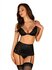 Blanita 3-piece Lace Suspender set - Black_