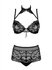 Elizenes 2 Piece Lace Bra Set With Halterneck - Black_