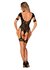 Mesh Body Met Jarretel Design - Zwart_