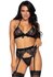 True Romance Ensemble Soutien-gorge, Porte-jarretelle et String - Noir_