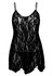 My Dreams Rose Lace Babydoll - Black_