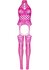 High Neck Garter Catsuit - Pink_