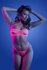 SLOW MOTION Peek-A-Boo Bra & Panty - Neon Pink_