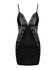 Maderris Elegante Babydoll en String - Zwart_