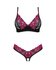 Obsessive - Crotchless Bra Set - Black/Purple_